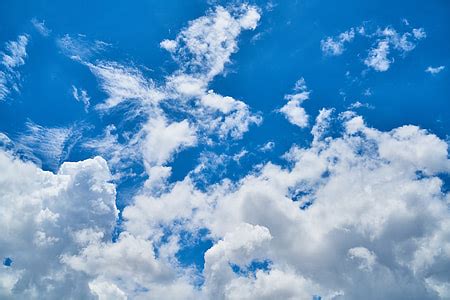 Royalty-Free photo: Sky, blue, partly cloudy, sky blue, azur, azure | PickPik