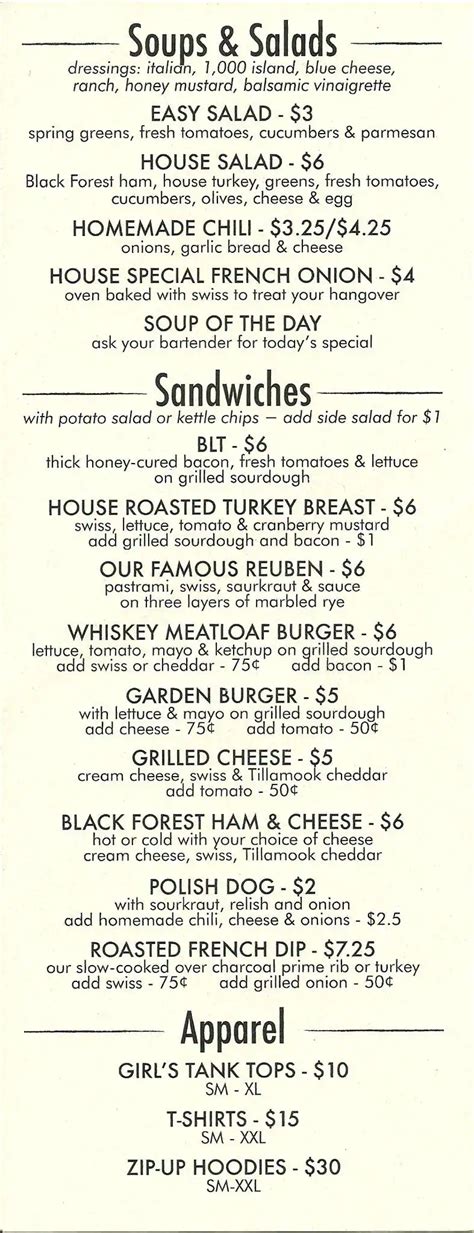 Gil's Speakeasy Menu, Menu for Gil's Speakeasy, Buckman, Portland - Urbanspoon/Zomato