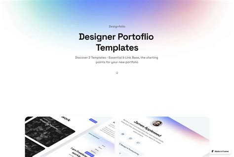 Designfolio — Portfolio template - Framer Templates