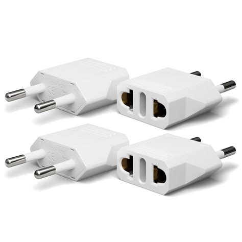 Buy 4 Pack European Travel Plug Adapter, Unidapt US to Europe Adapter Type C Outlet Converter ...