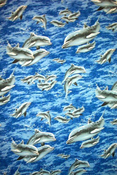 Dolphins-2 yards-Dolphin Fabric #ShamashSons | Quilting room, Fabric ...