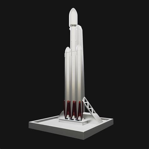 Falcon 9 Heavy Rocket SpaceX 3D model 3D printable | CGTrader