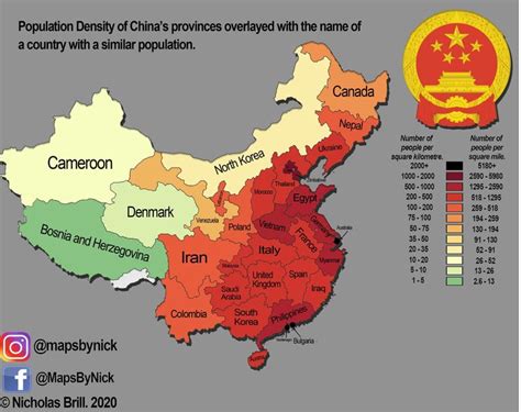 Population Density Map of China | China map, Map, Geography of china