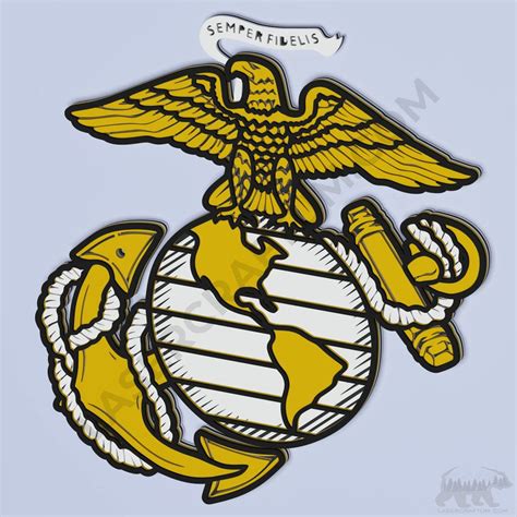 US Marine Corps Logo Layered Design for cutting - LaserCraftum