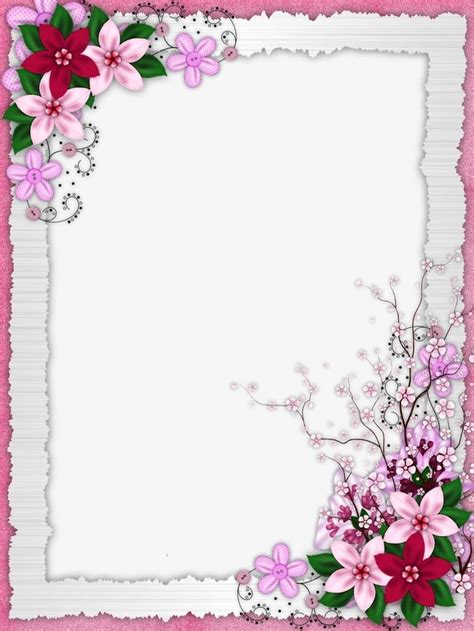 Floral Border Design PNG Images, Graphic Design, Flowers, Frame PNG Transparent Background ...