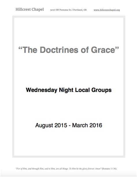 Doctrine of Grace front – HIllcrest Bible Church