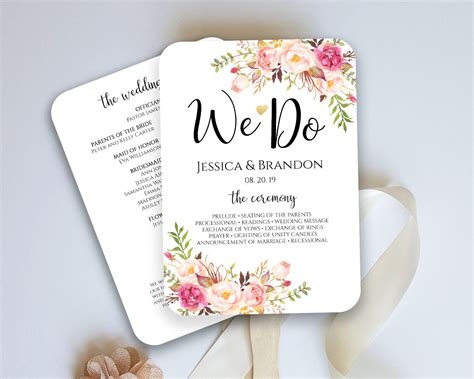 Free Wedding Fan Program Printable - Printable Form, Templates and Letter