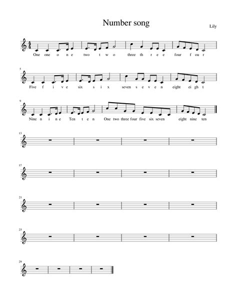 number song Sheet music for Piano (Solo) Easy | Musescore.com