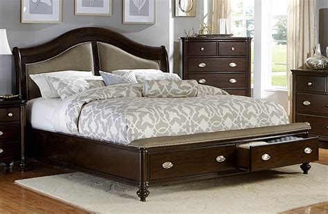 Marston Dark Cherry King Platform Storage Bed from Homelegance (2615KDC ...