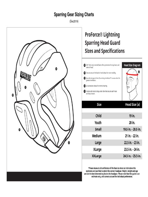 Sparring Gear Sizing Charts | PDF