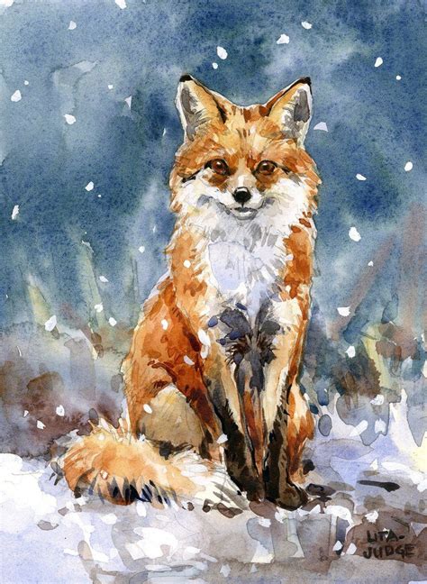 Original watercolor painting. | Fox painting, Fox art, Watercolor fox