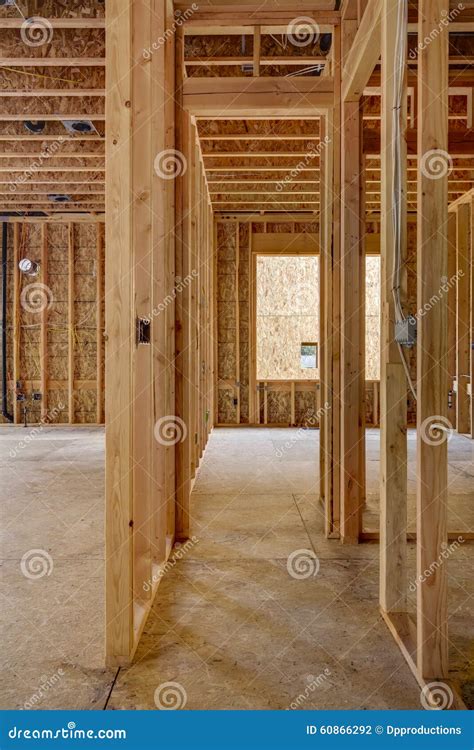 Interior Wood Frame, Wood House Construction Stock Photo - Image of housing, frame: 60866292