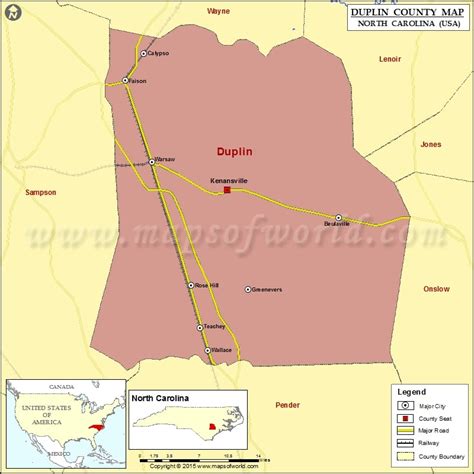 Duplin County Map, North Carolina