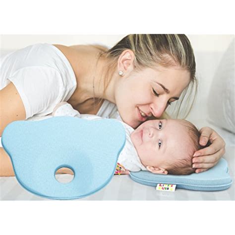 Baby Pillow for Flat Head Syndrome 100% Organic Cotton with Breathable with Memory Foam Head ...