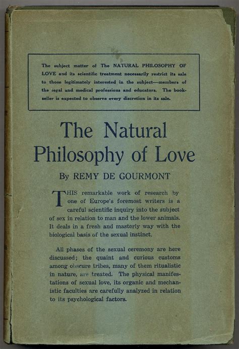 The Natural Philosophy of Love by DE GOURMONT, Remy (Ezra Pound): Very Good Hardcover (1922 ...