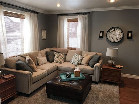 Warm Gray Living Room Furniture in 2020 | Beige living rooms, Grey ...