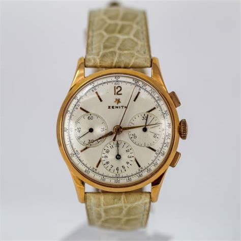 Vintage Zenith Chronograph Gold Wristwatch