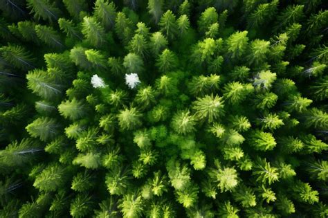 Premium AI Image | Photo of Aerial View of Pine Tree Forest in Spring