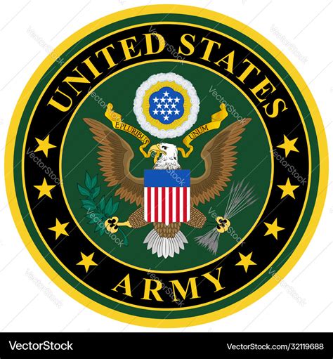 Coat arms united states army usa Royalty Free Vector Image