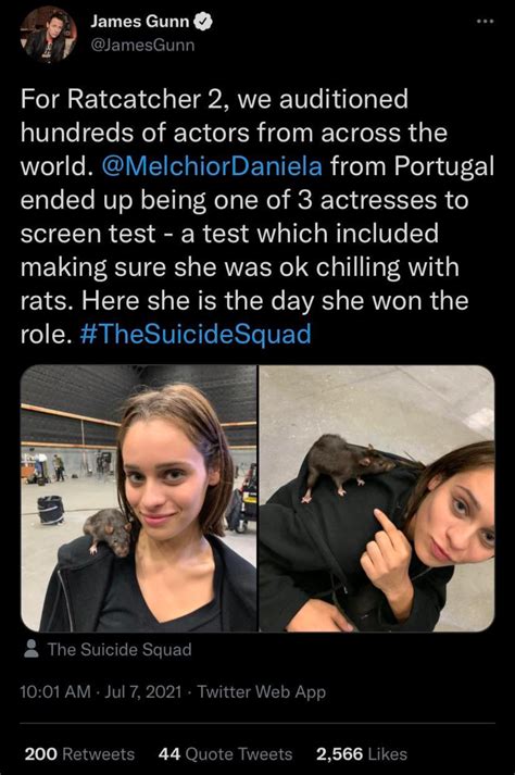 James Gunn on casting Daniela Melchior as Ratcatcher 2. : r/DCFilm