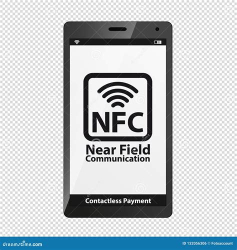 NFC Symbol on Modern Smartphone Screen - Vector Illustration - Isolated ...