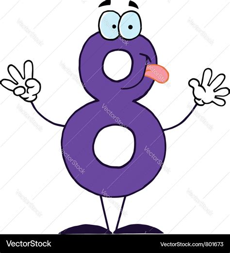 Funny cartoon numbers-8 Royalty Free Vector Image