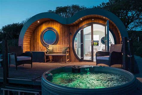 Luxury glamping pod in Wales with private hot tub