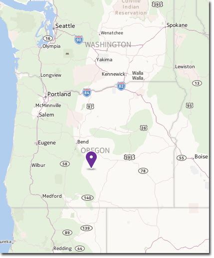 Christmas Valley Oregon Map | World Map Gray