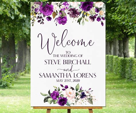 Roses Wedding Welcome Sign bohemian floral Welcome Poster | Etsy