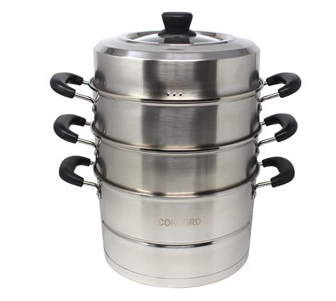 CONCORD 3 Tier Premium Stainless Steel Steamer Set (30 CM) - Walmart.com