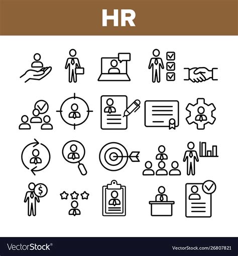 Collection hr human resources icons set Royalty Free Vector