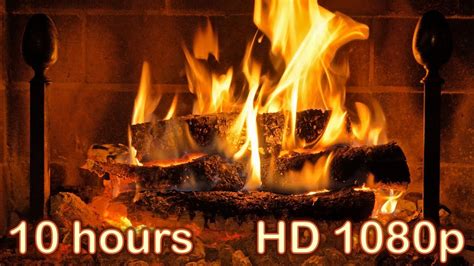 10 HOURS Fireplace Burning ☆ NO ADS ☆ HQ fireplace sound Sleep Sounds ...