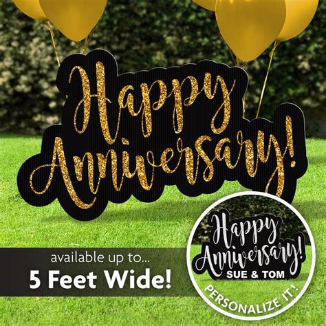 Happy Anniversary Lawn Sign & Yard Sign Personalized - Etsy UK