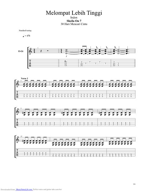 Pupus guitar pro tab by Dewa @ musicnoteslib.com