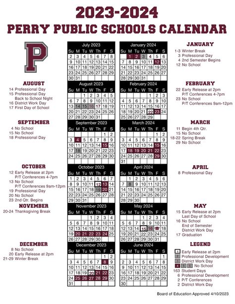 Calendar - District - Perry Public Schools