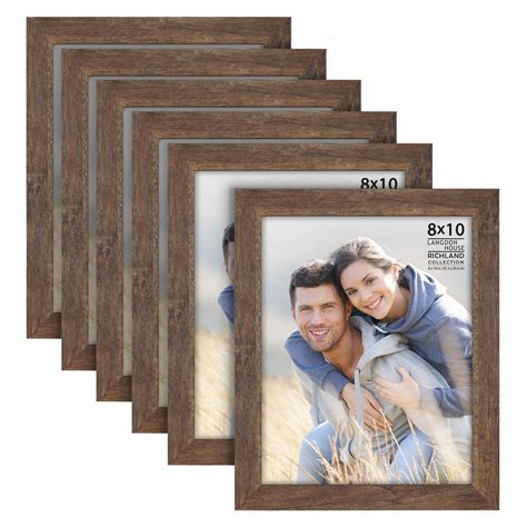 Langdon House 8x10 Rustic Brown Picture Frames, Farmhouse Style, 6 Pack ...