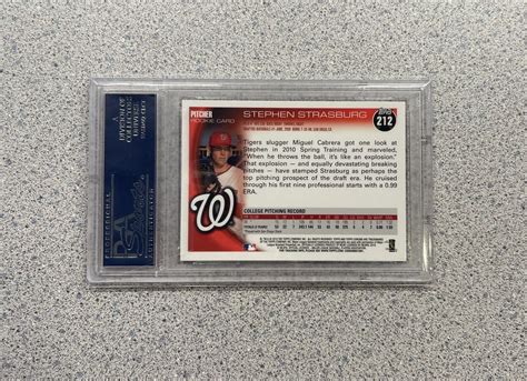 2010 Topps Chrome Baseball #212 Stephen Strasburg Rookie Card RC PSA 10 WS MVP | eBay