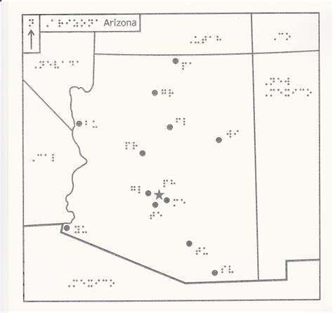 Braille Map of Arizona, USA - Tactile Vision Graphics