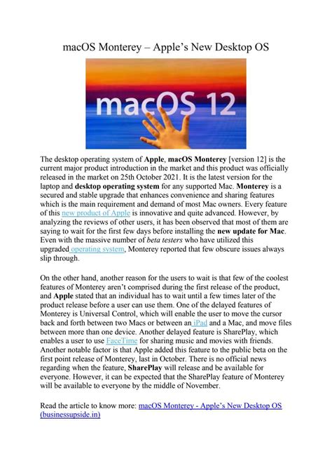 macOS Monterey – Apple’s New Desktop OS by Business Upside - Issuu