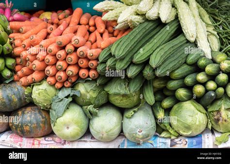 Fresh vegetables arranged at Fort Kochin market, Cochin, Kerala, India Stock Photo - Alamy