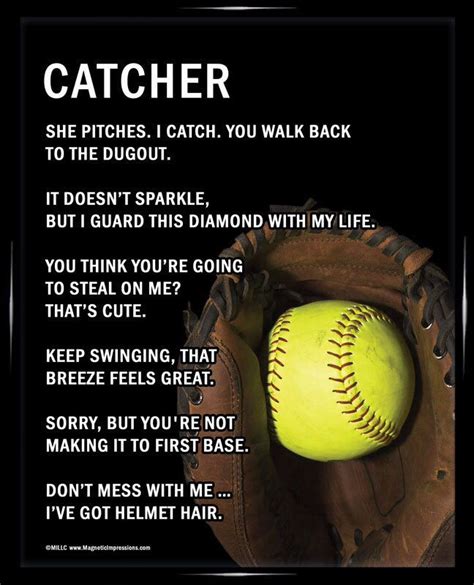 Pin by Esther Herman on Softball | Softball quotes, Sports quotes softball, Softball catcher