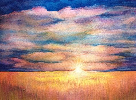 Watercolor Sunset Sky at GetDrawings | Free download