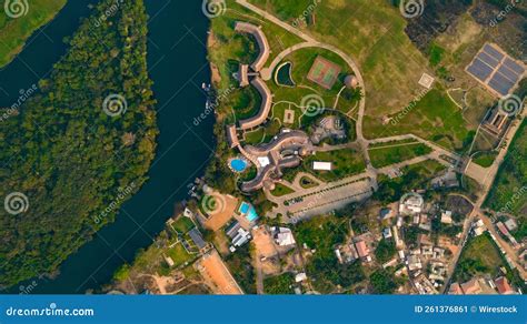 Aerial Top View of Akosombo Town in Ghana Stock Image - Image of water, landscape: 261376861