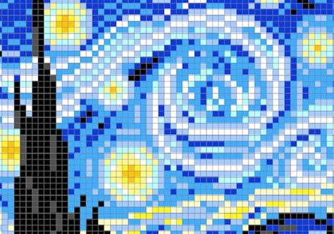 Starry Night Pixel Art Pattern Perler Beads Cross Stitch | Etsy Australia