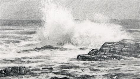 How To Draw Ocean Waves With Pencil