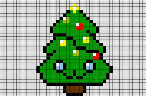 Cute Christmas Tree Pixel Art | Basteln, Pixel art, Tannenbaum