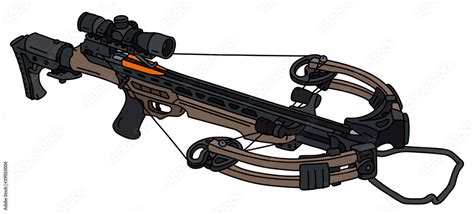 The vectorized hand drawing of a modern sand sport crossbow Stock ...