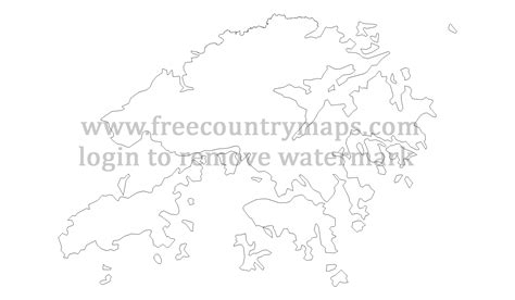 Outline maps of Hong Kong : Vector and gif map for YouTube