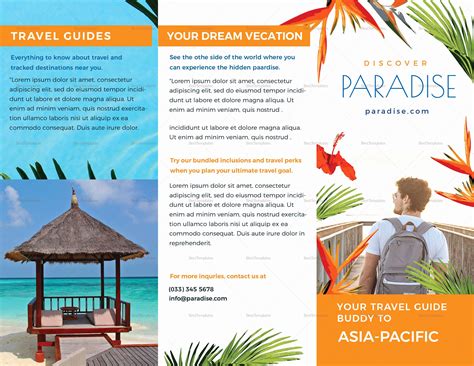 Travel Brochure Template Word Awesome Travel Tri Fold Brochure Design Template In Psd Word ...