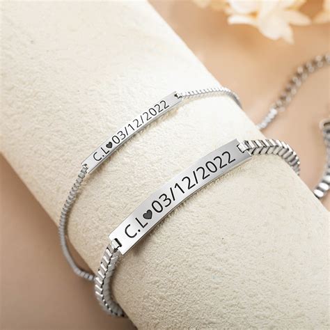 Custom Couple Bracelet, Matching Bracelet Friendship Bracelet, Engraved ...